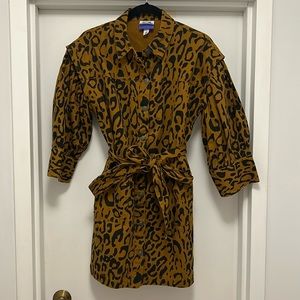 Leopard Print Long Sleeve Utility Denim A-Line Dress - Future Collective™
Denim